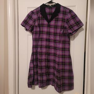 Button-down Plaid Mini dress